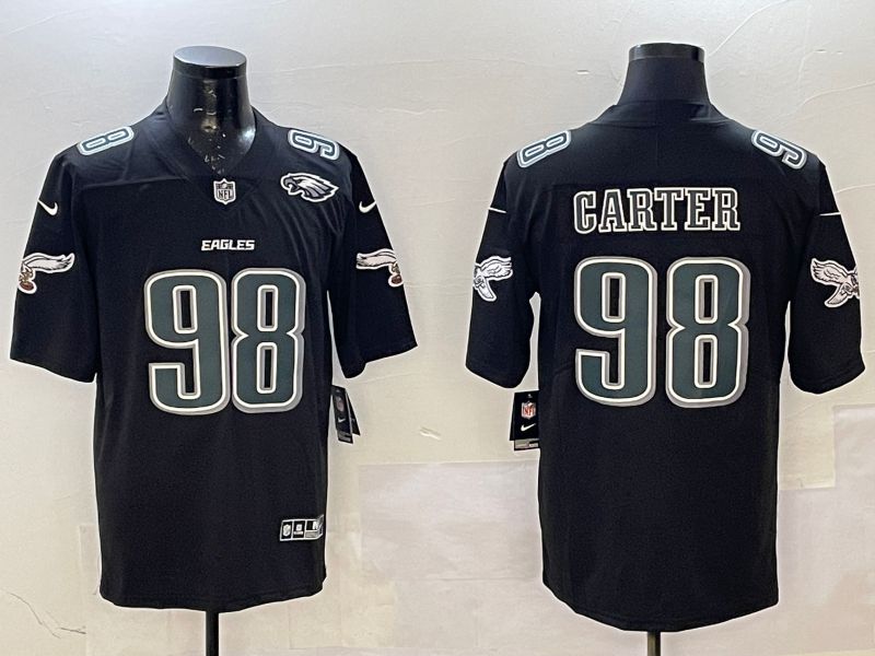 Men Philadelphia Eagles #98 Carter Black Fashion 2025 Nike Limited NFL Jersey style 7